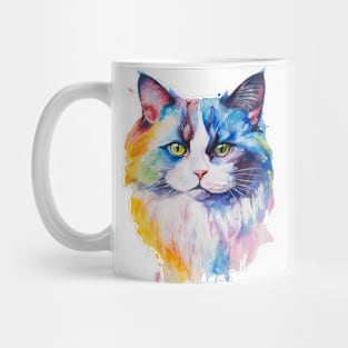 watercolor Ragdoll Cat Mug